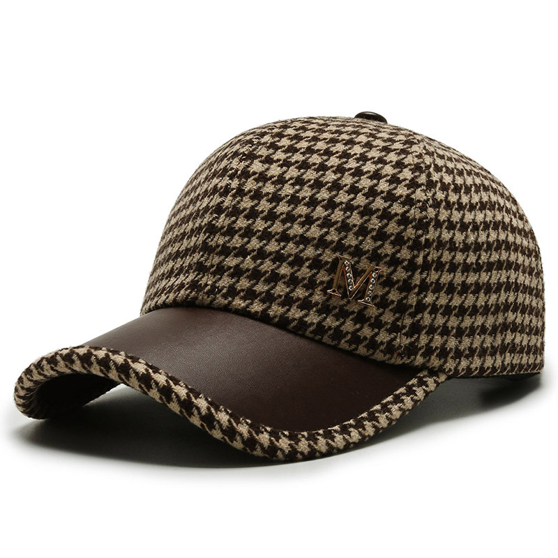 Casquette de Baseball à carreaux pour femmes, garde au chaud, coupe-vent, tendance sauvage, pour l'hiver