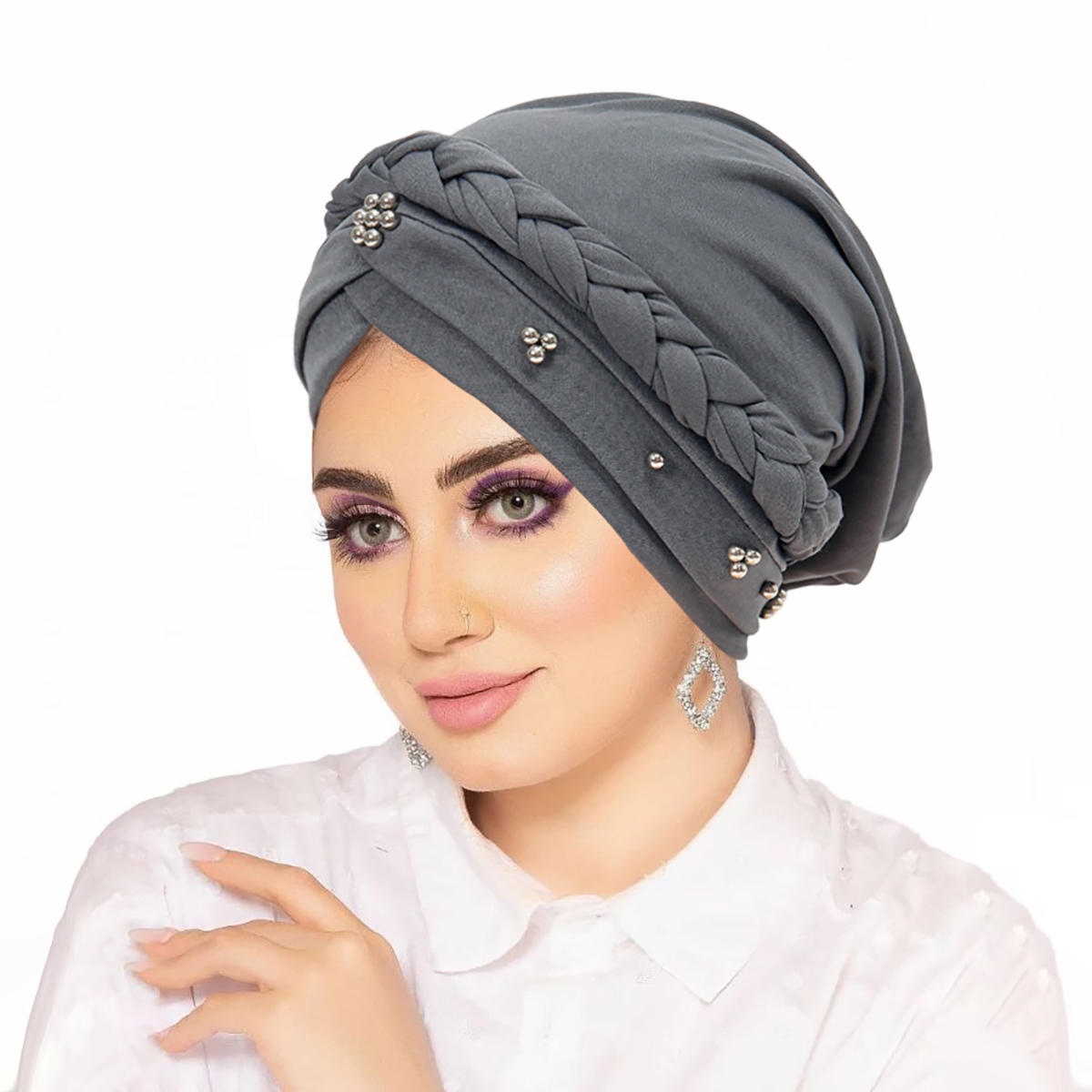 Foulard de tête pour femmes musulmanes couleur unie Turban Bonnet Hijab casquettes perles intérieur Hijabs Femme Musulman arabe Wrap Turbantes