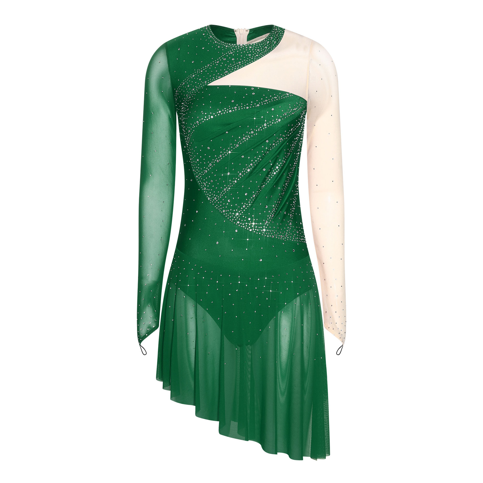 Robe de patinage artistique pour adultes, justaucorps de danse classique pour femmes, combinaison de gymnastique, tenue de danse moderne et lyrique en maille color block