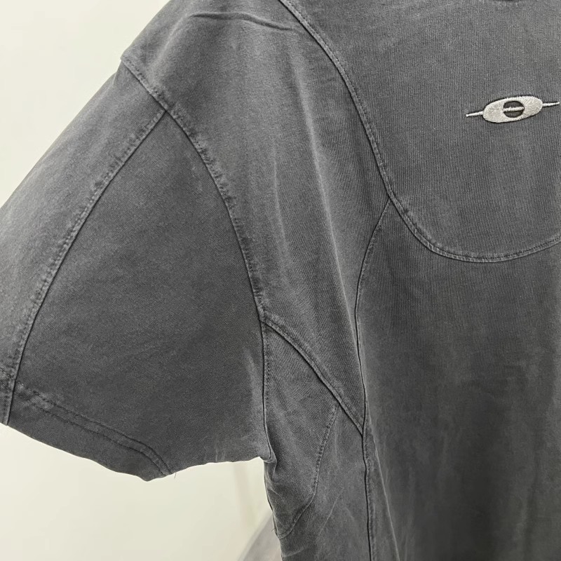 T-shirt patchwork avec logo brodé pour hommes et femmes, hauts respirants
