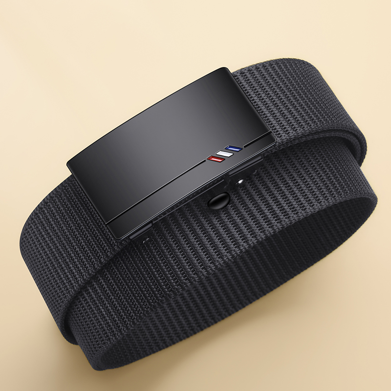 Ceinture en toile tissée pour hommes, 2 pièces, boucle automatique, ceinture décontractée, douce et polyvalente, accessoires de ceinture en jean
