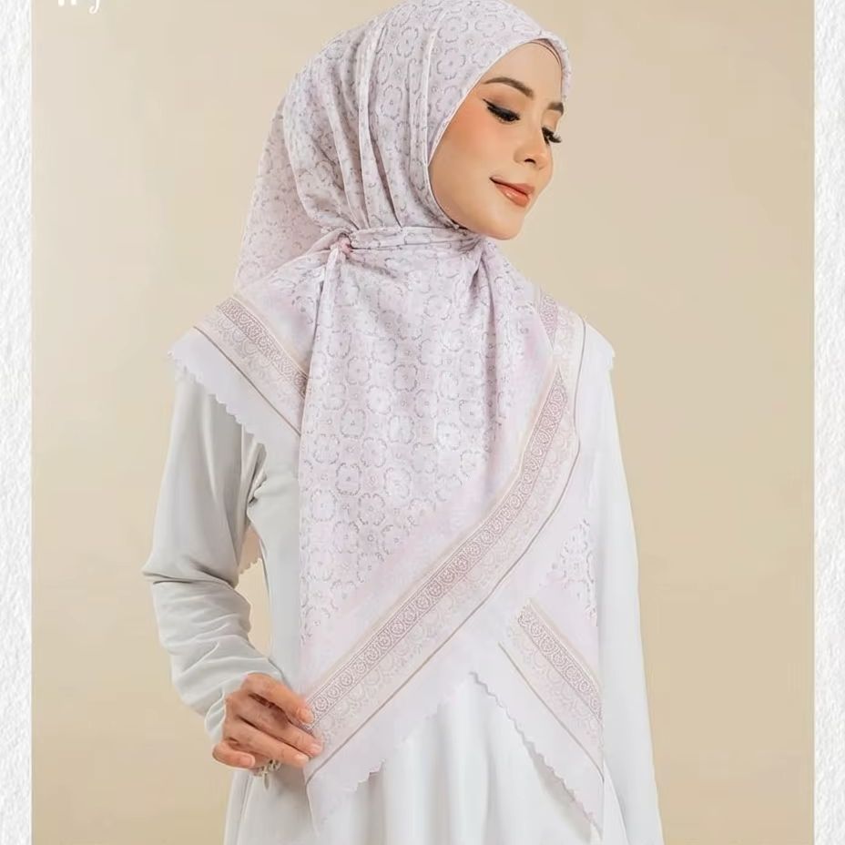 Foulard carré en viscose imprimé floral de 110 cm pour femmes musulmanes, hijab en coton, écharpe de mode malaisienne