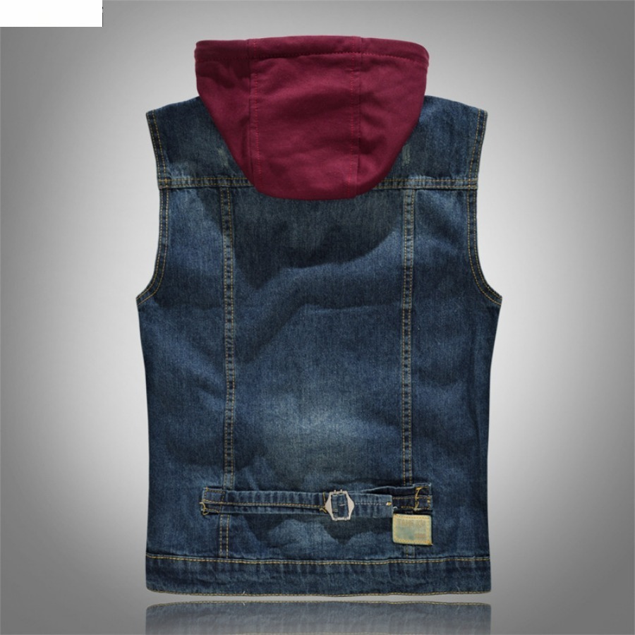Nouveaux hommes Style coréen gilet mode mince Camouflage gilet à capuche Sport décontracté Denim gilet sans manches vestes pour hommes 5XL