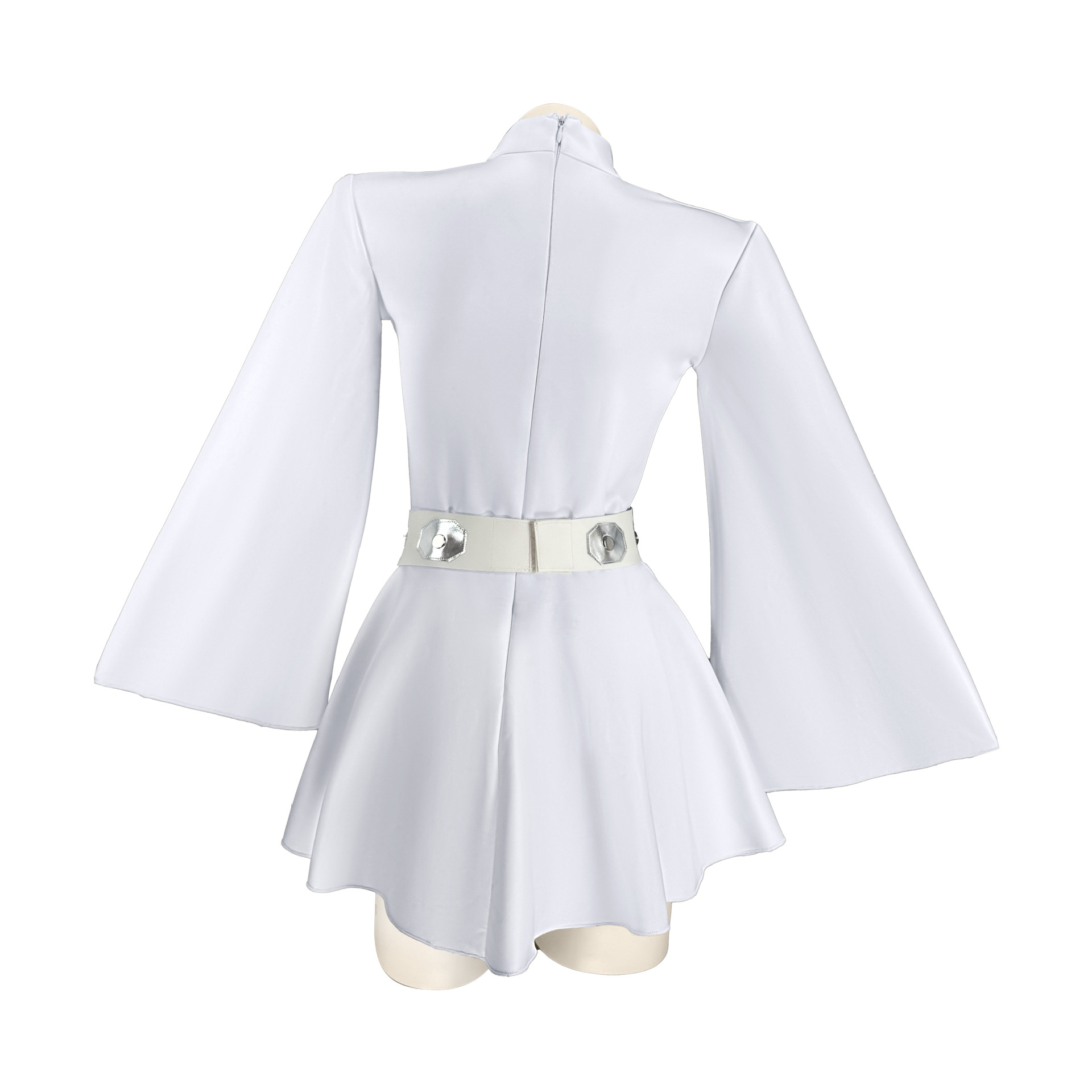 Costume de cosplay Princesse Leia, robe de bal blanche, robe courte avec ceinture, ensemble complet, costume de princesse de carnaval