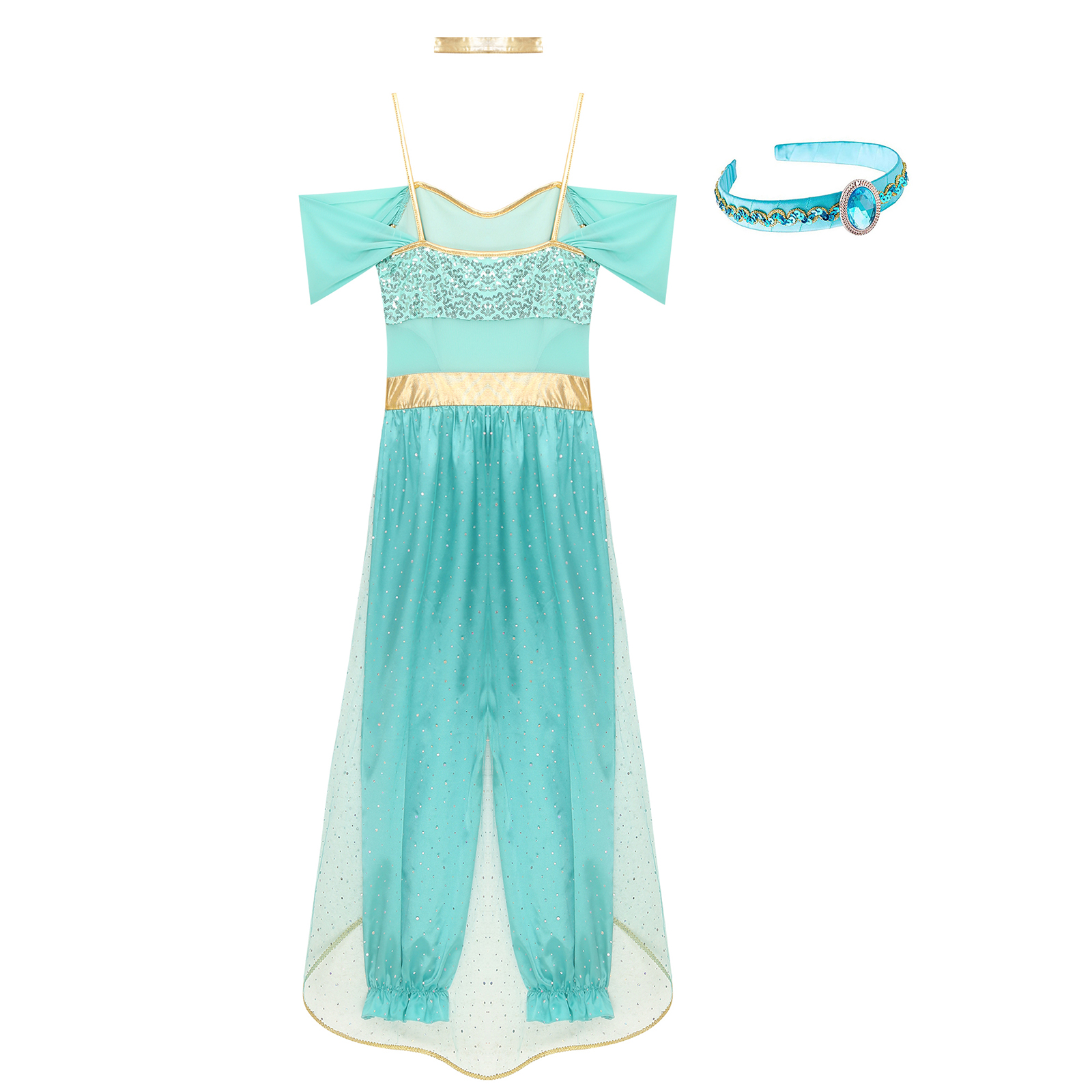 Costumes de princesse arabe pour femmes, tenue de soirée à thème Aladin, barboteuses en tulle à paillettes Jasmines, combinaison de danse du ventre, carnaval d'Halloween