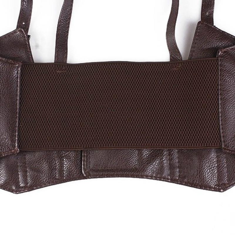 Ceinture large en cuir Pu pour femmes, 1 pièce, 2 boucles latérales, Vintage, taille élastique, épaule, Corset, Bandage, ceintures de taille pour femmes