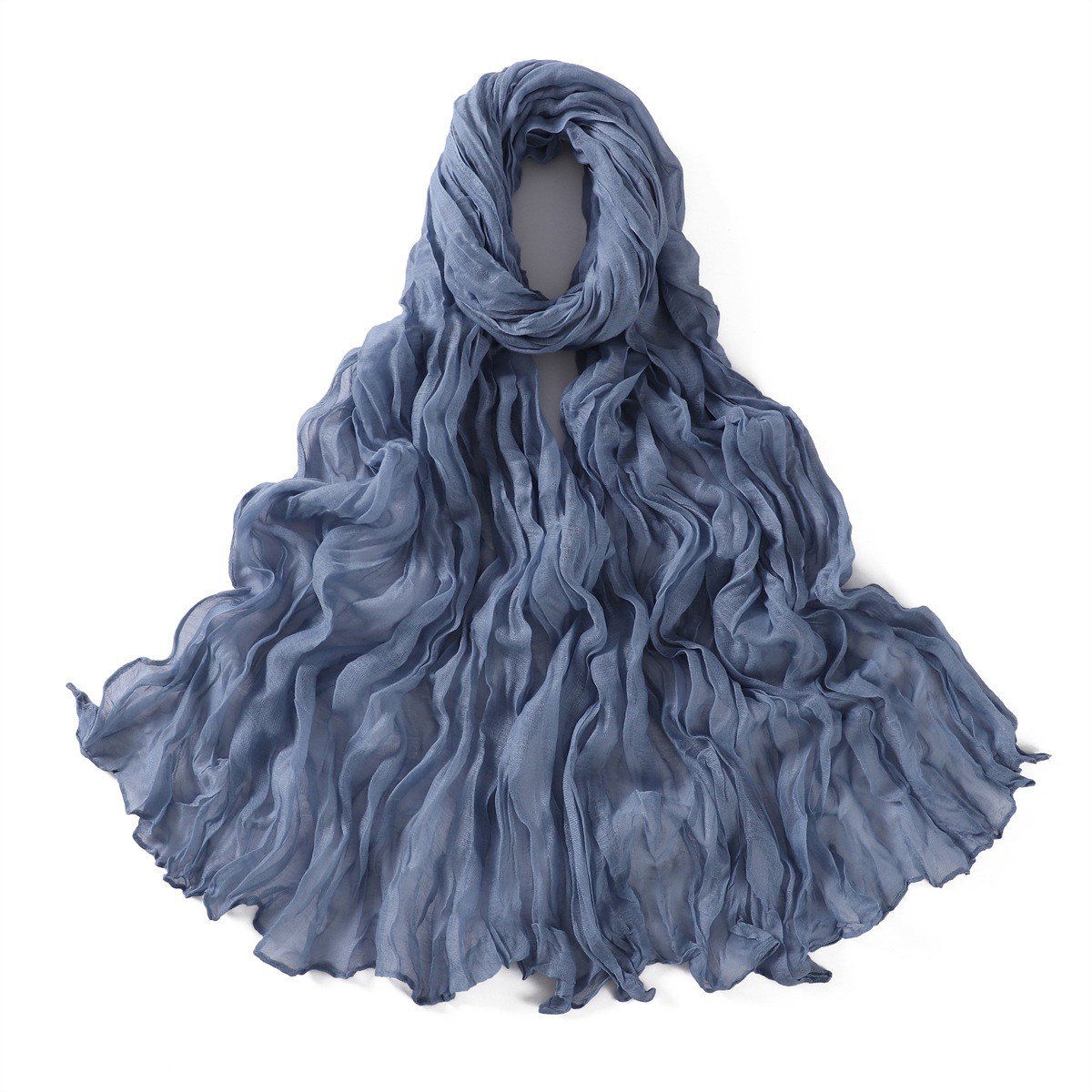 Écharpe froissée en coton pour femmes et filles, écharpes fines Tyys, châle doux ogo, châles ronds féminins, documents solides, étudiants, automne, nouveau