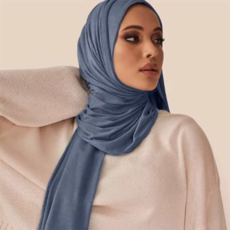 Hijab en jersey modal uni pour femme, écharpe châle musulman élastique, longue étole ronde et chaude, bande de sauna, 43 couleurs unies, 170x60cm, hiver