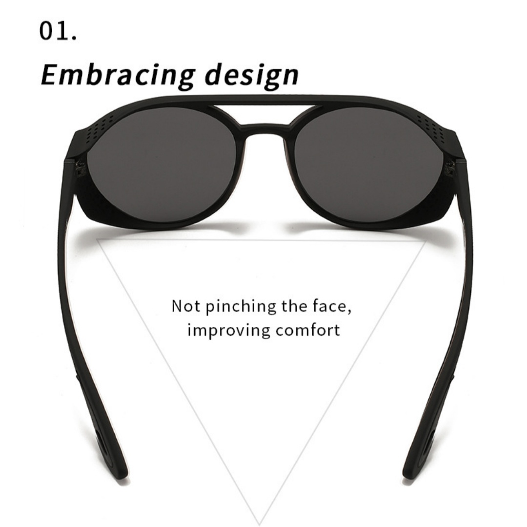 Lunettes de soleil polarisées avec protections latérales, protection UV400, verres miroir, pour sports de plein air, conduite, pêche, cyclisme