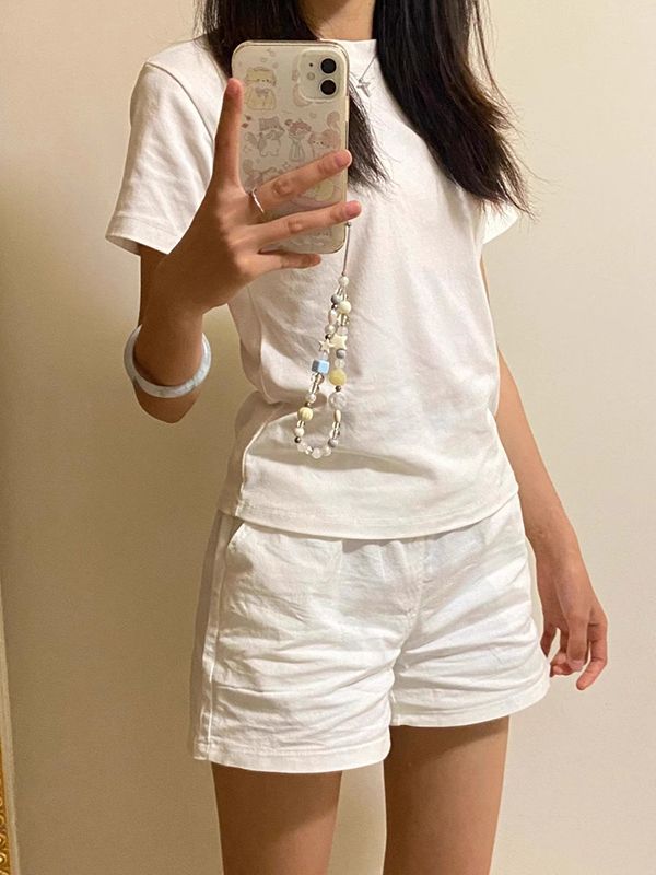 Femmes Shorts blanc Shorts femmes Harajuku élégance taille haute Shorts une ligne mince décontracté fille chaude pantalon droit Sexy Shorts