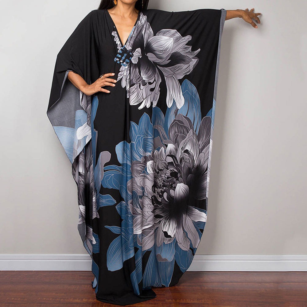 Mode Maxi robe longue été crème solaire Smock décontracté vêtements de plage amples chemise vacances maillot de bain Bikini cache-up pour les femmes