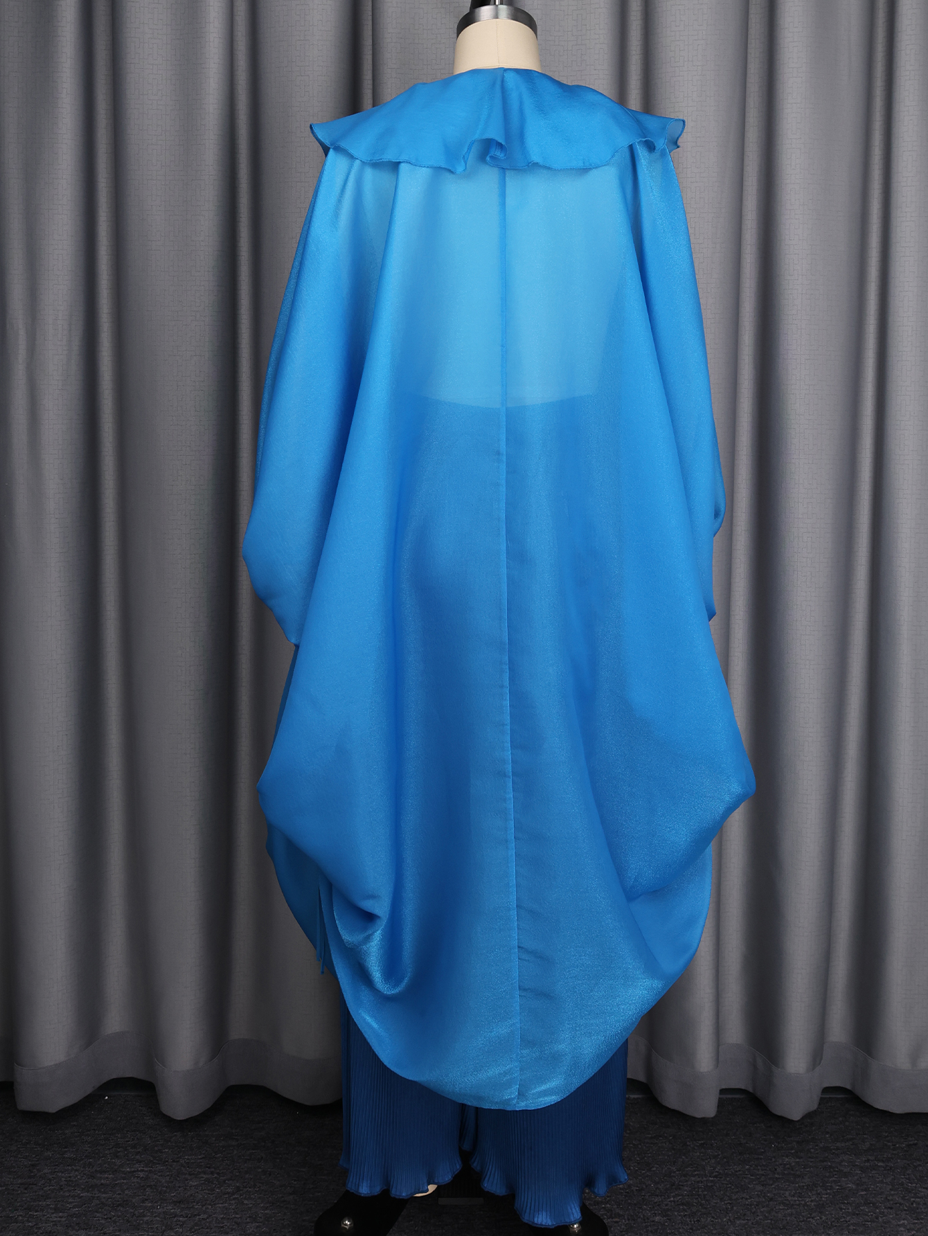 Ensemble deux pièces pour femmes africaines, kaftan ample sans manches à volants, cape et pantalon large plissé, pour fêtes, mariages et occasions spéciales