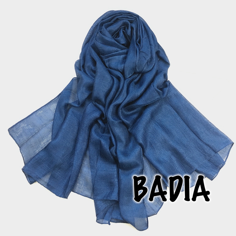Hijab Léger et Brillant pour Femme 95*180cm, Foulard Musulman Uni, Écharpe Soyeuse Douce, Châle Islamique Surdimensionné