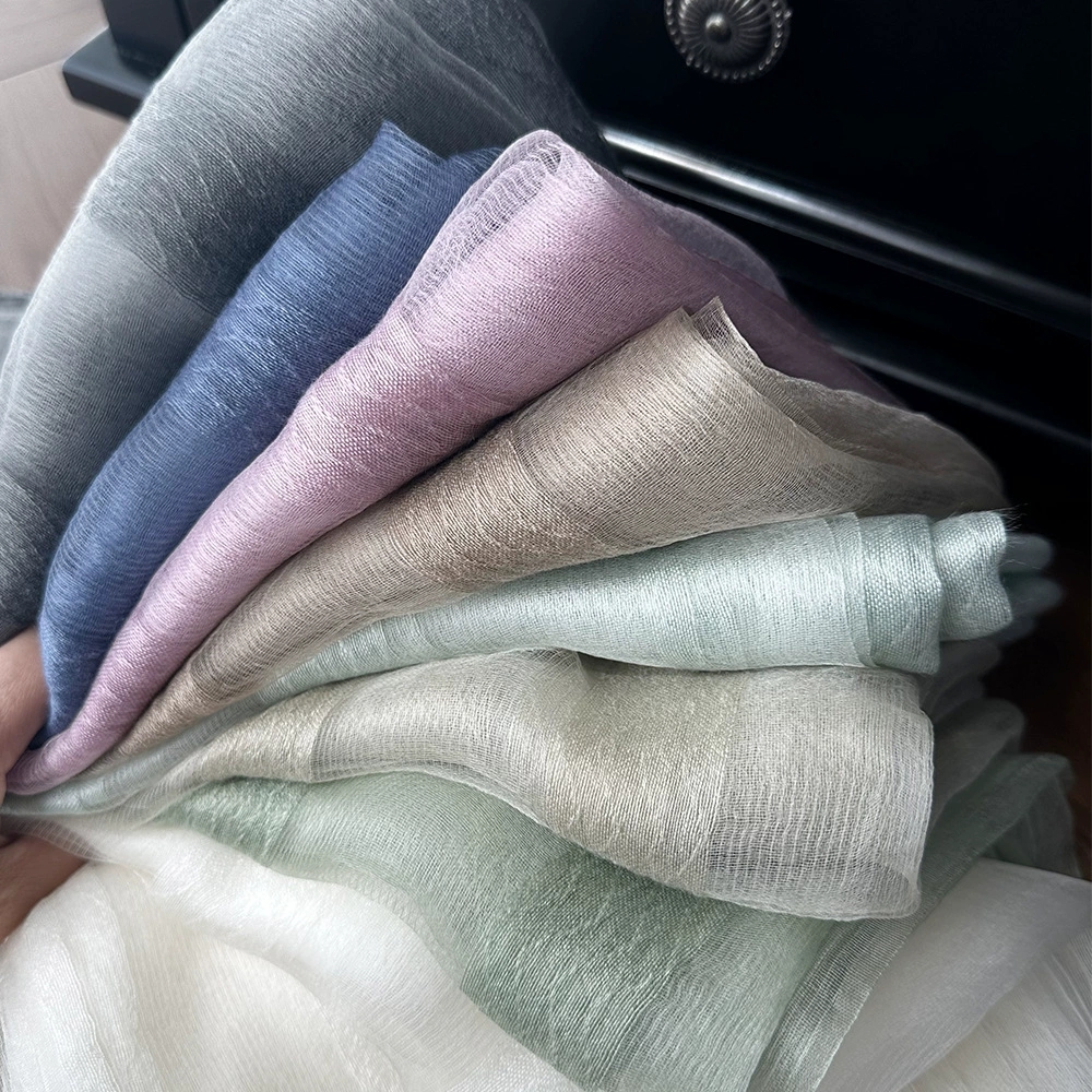 Écharpe en soie élégante et légère pour femmes, douce et respirante avec motif ondulé, châles Pashmina, foulards décoratifs