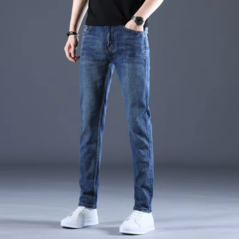 Pantalon en jean droit souple pour homme, collection automne 2024, style classique, noir, type biker, salopette masculine