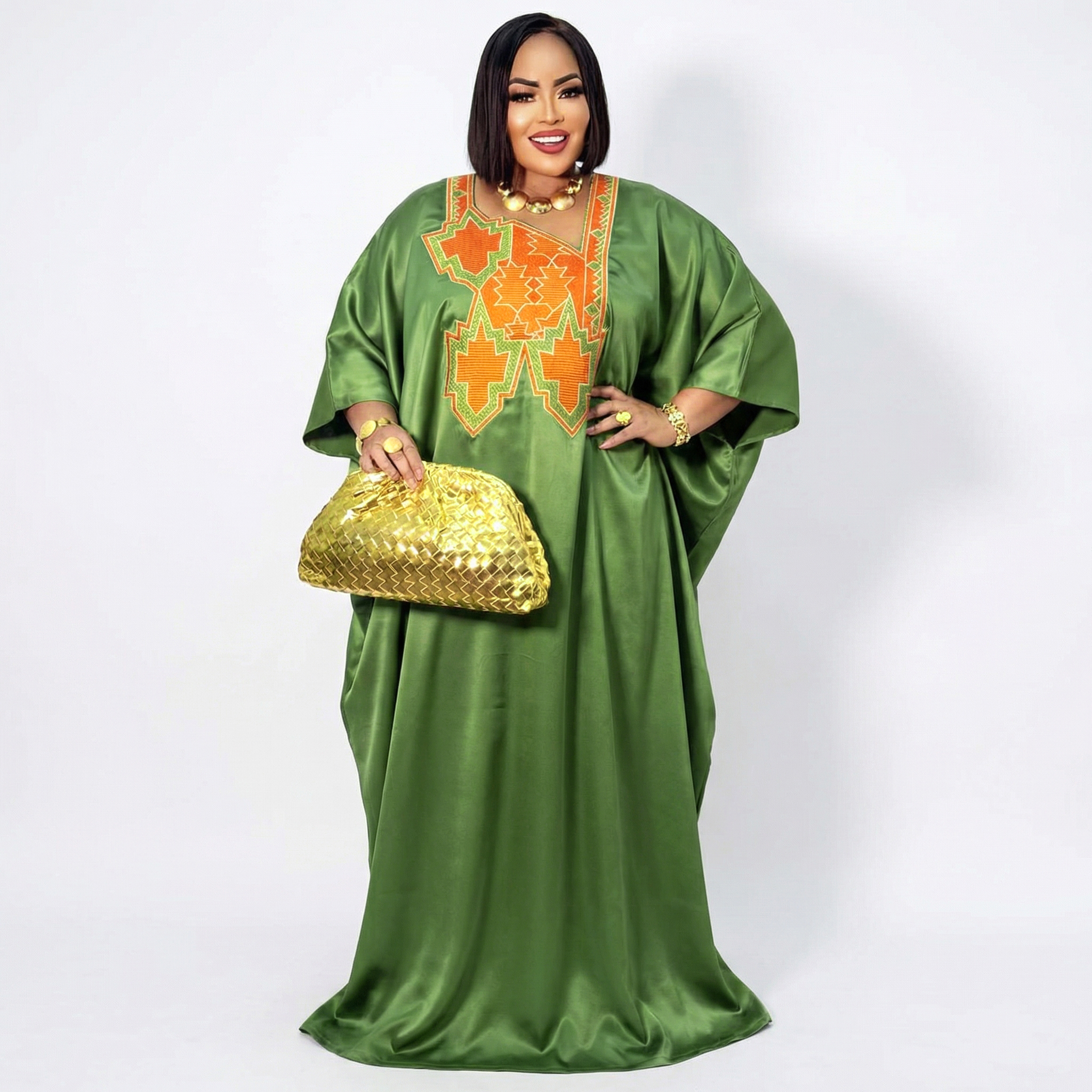 Robes africaines pour femmes, Abaya brodée, grande taille, robe longue élégante pour soirée