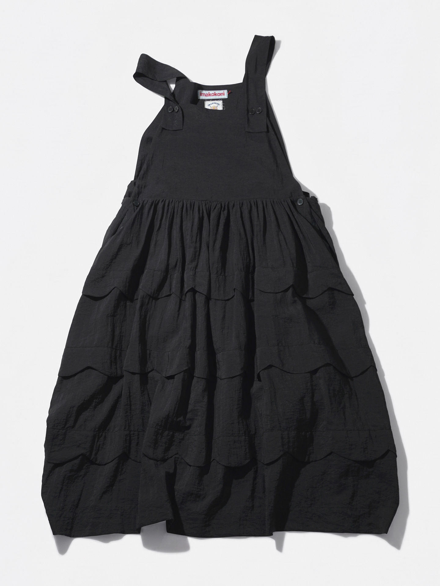 Robe décontractée pour femmes imakokoni, originale, artistique, ample et polyvalente, texture à bords ondulés, jupe trapèze, été, 265548