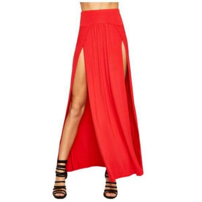 Jupe longue à taille haute sexy et tendance pour femme, jupe longue à ouverture frontale pour femme, jupe longue jusqu'au sol, robe de soirée