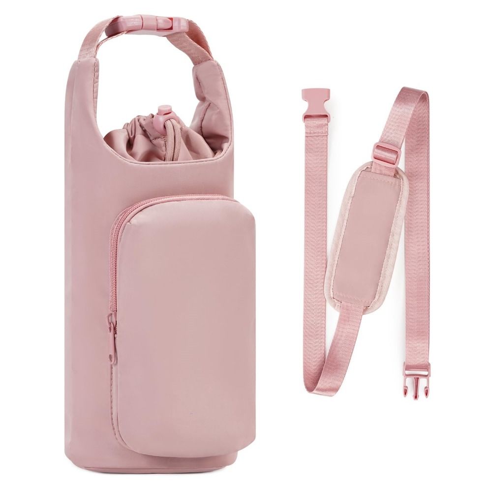 Sac de transport de bouteille d'eau avec sangles, sac à bandoulière réglable, accessoires de bouteille, bouteille d'eau et tasse de pique-nique de marche