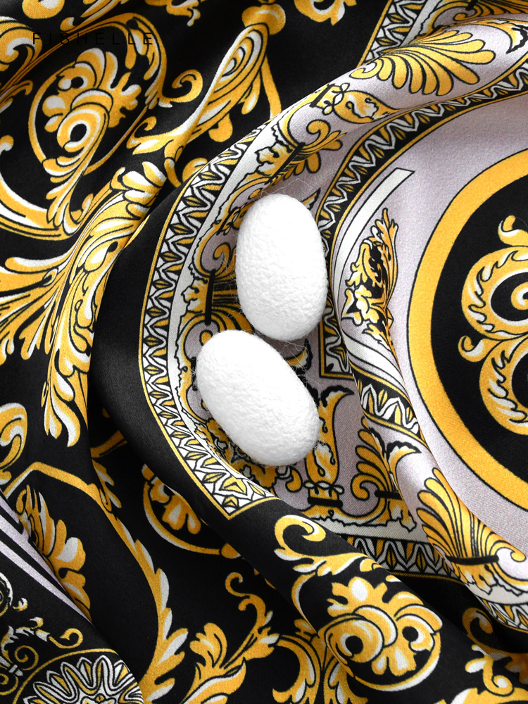 Motifs exquis noir et doré 100% foulard en soie naturelle bandeau cadeau de luxe foulard pour femme bandana hijab châle 90 cm foulard