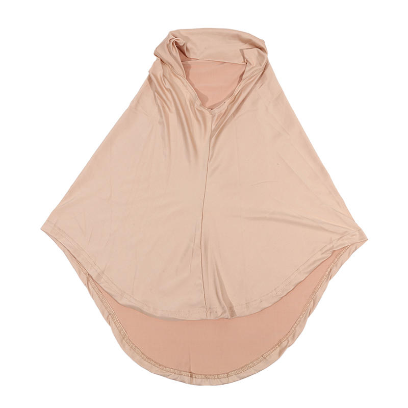 Nouveau sous-hijab plissé musulman pour femme, doux, extensible, couleur unie, bonnet d'extérieur, couvrant entièrement la tête, 65*52cm