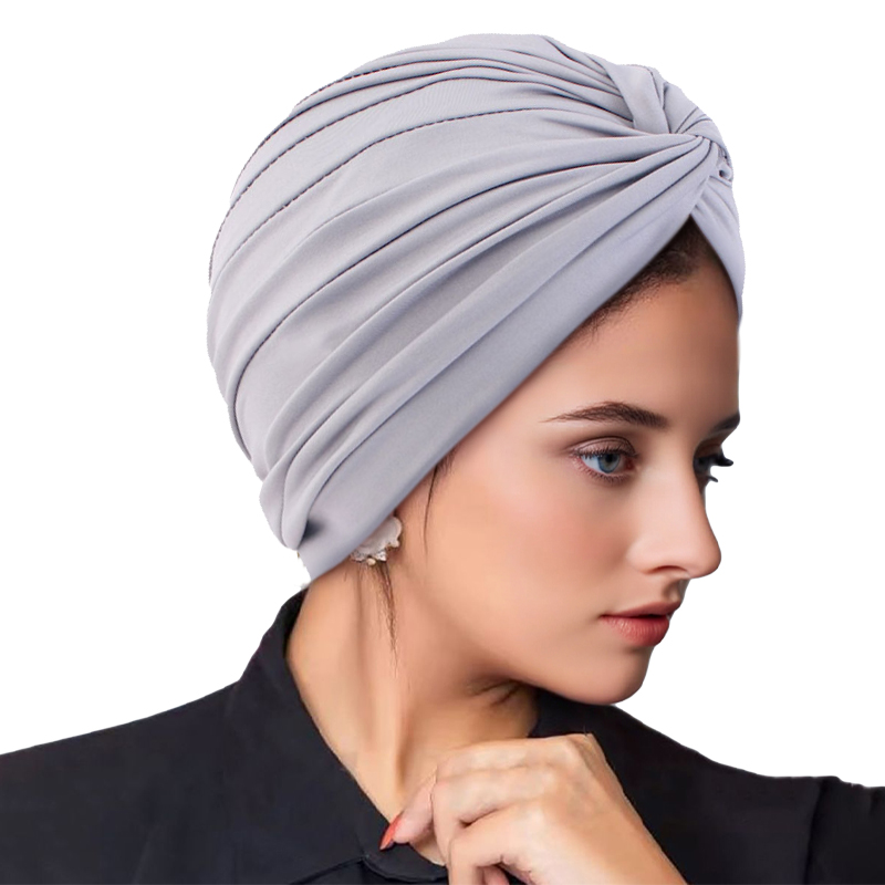 Nouvelles femmes doux élastique Ramadan musulman Hijab casquettes mode femmes foulard couleur unie soins des cheveux Turban Bonnet chimiothérapie casquette