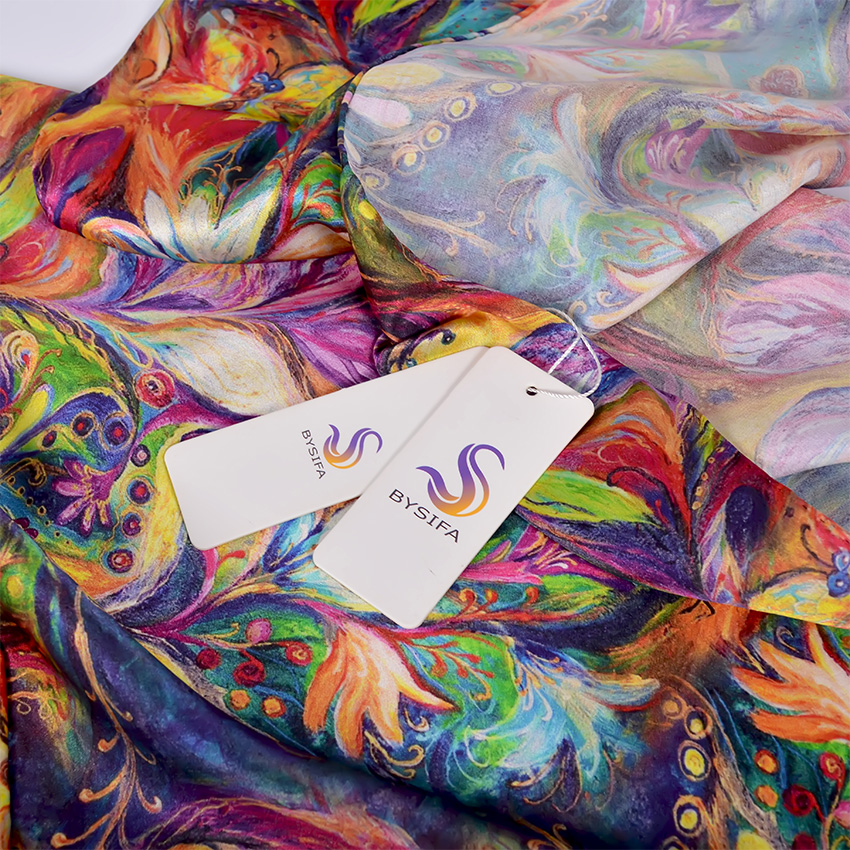 [BYSIFA] nouveau luxe Pure soie Foulard châle femmes printemps automne longues foulards dames marque 100% soie cou Foulard Foulard 175*52 cm