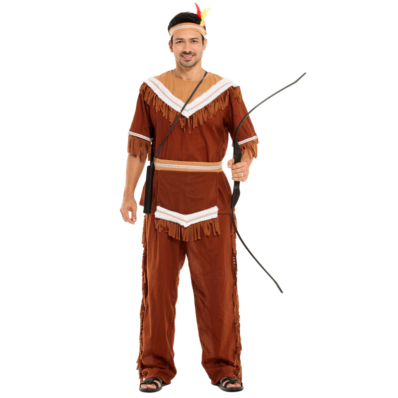 Costume de chef indien natif, chasseur indien, archer, cosplay pour hommes, costumes de Purim, Halloween, adultes