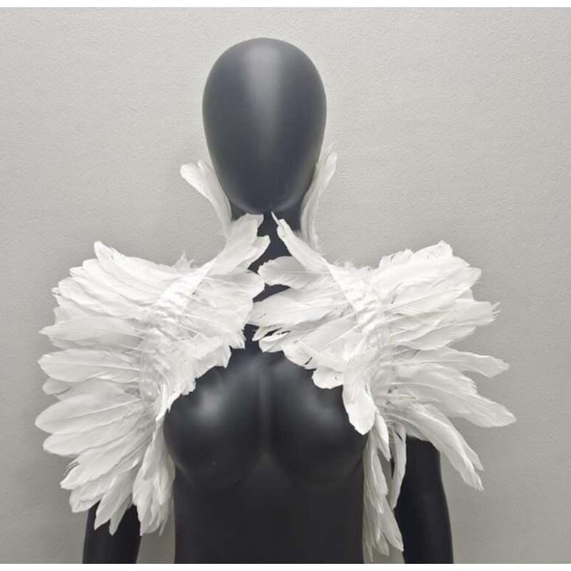 Châles robe Cape écharpe blanche fête de mariage châle turquie Y2k Cosplay plume Halloween Snood enfants Style gothique femmes fourrure
