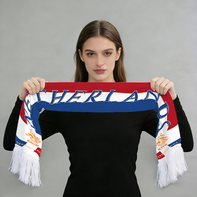 Écharpe de supporter de football 140x15cm en flanelle imprimée Argentine Brésil Portugal France Espagne Canada USA avec pompons