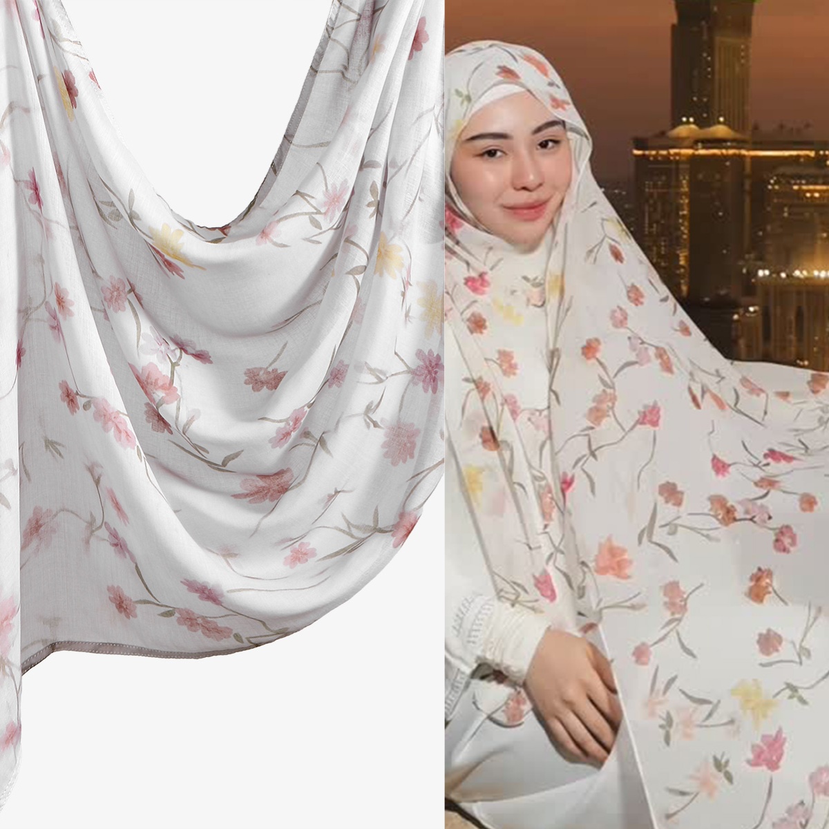 Hijab en coton modal imprimé aquarelle Ramadan pour femmes musulmanes, foulard de mode, châle, turban islamique, bandana, bandeau