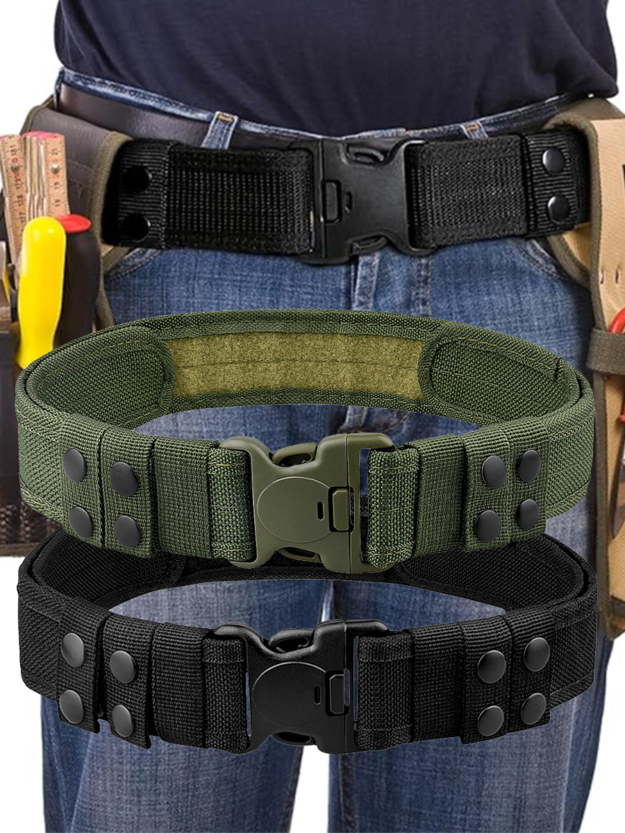 Ceinture en nylon pour hommes, ceinture tactique multifonctionnelle tissée en polyester pour sports de plein air, sangles de taille, parfaite pour les aventures en plein air