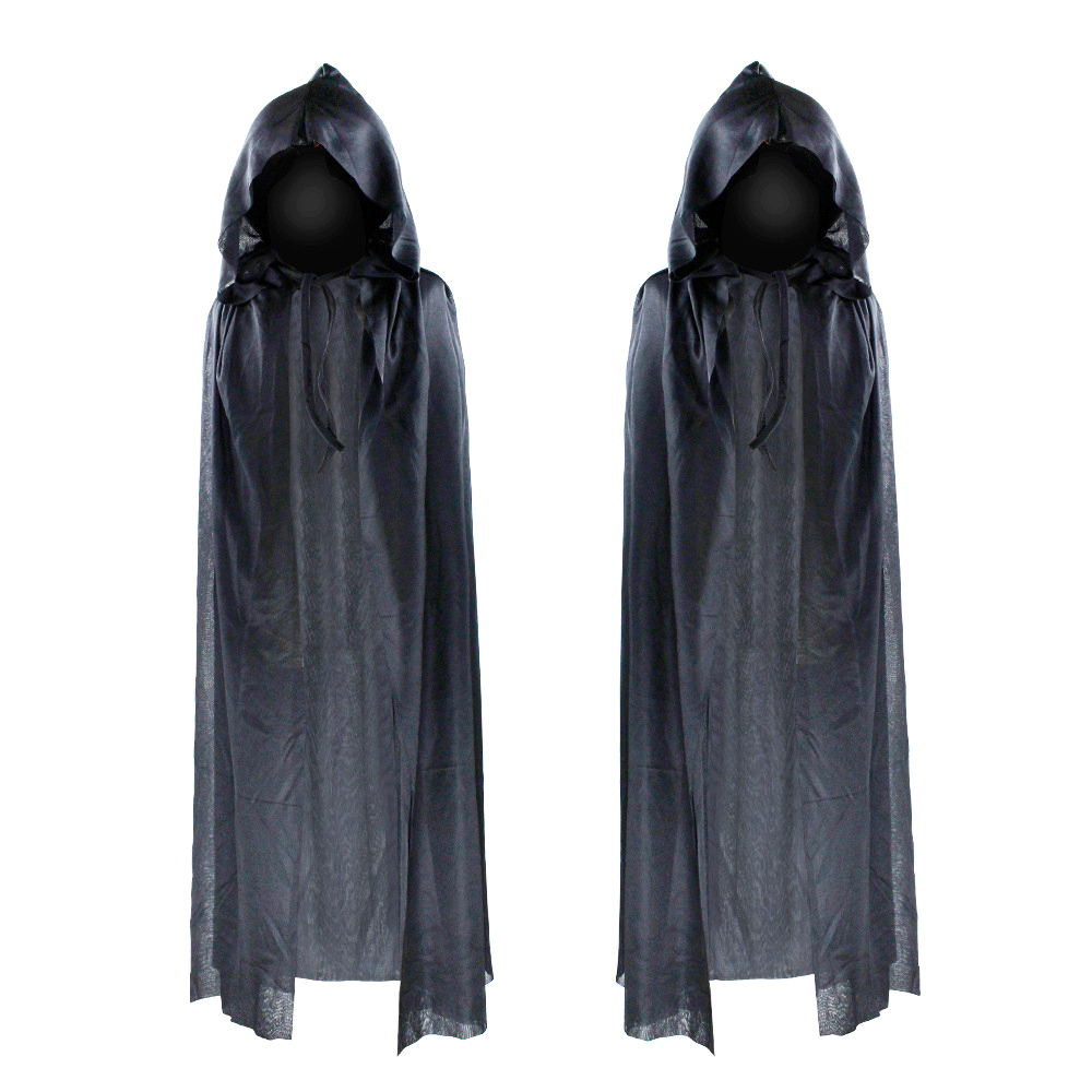 Cape noire pour homme, costume de cosplay d'Halloween, tenue de club, cape de Scélèbre Tueur, vampire, fantôme, sorcier, pour scène, unisexe, Bata Hombre