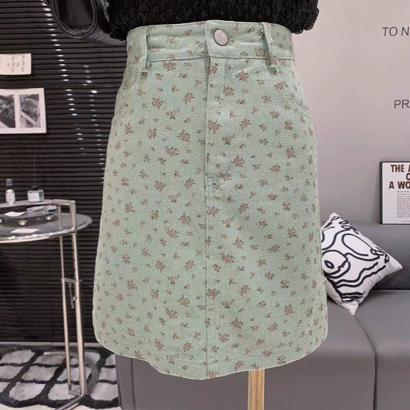 Jupe en jean florale d'été pour femmes Y2k, taille haute, moulante, ligne a, Simple, assortie avec tout, Sexy, nouvelle collection 2026