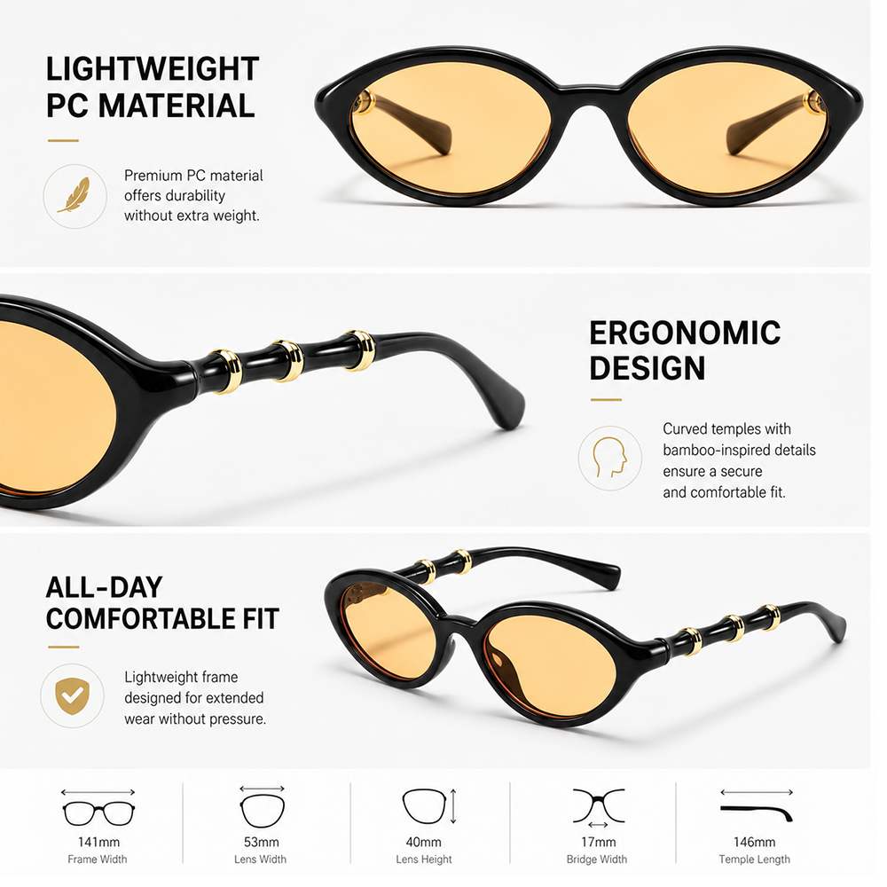 Nouvelles Lunettes de Soleil Ovales de Luxe 2026 pour Femme – Protection UV Rétro Tendance