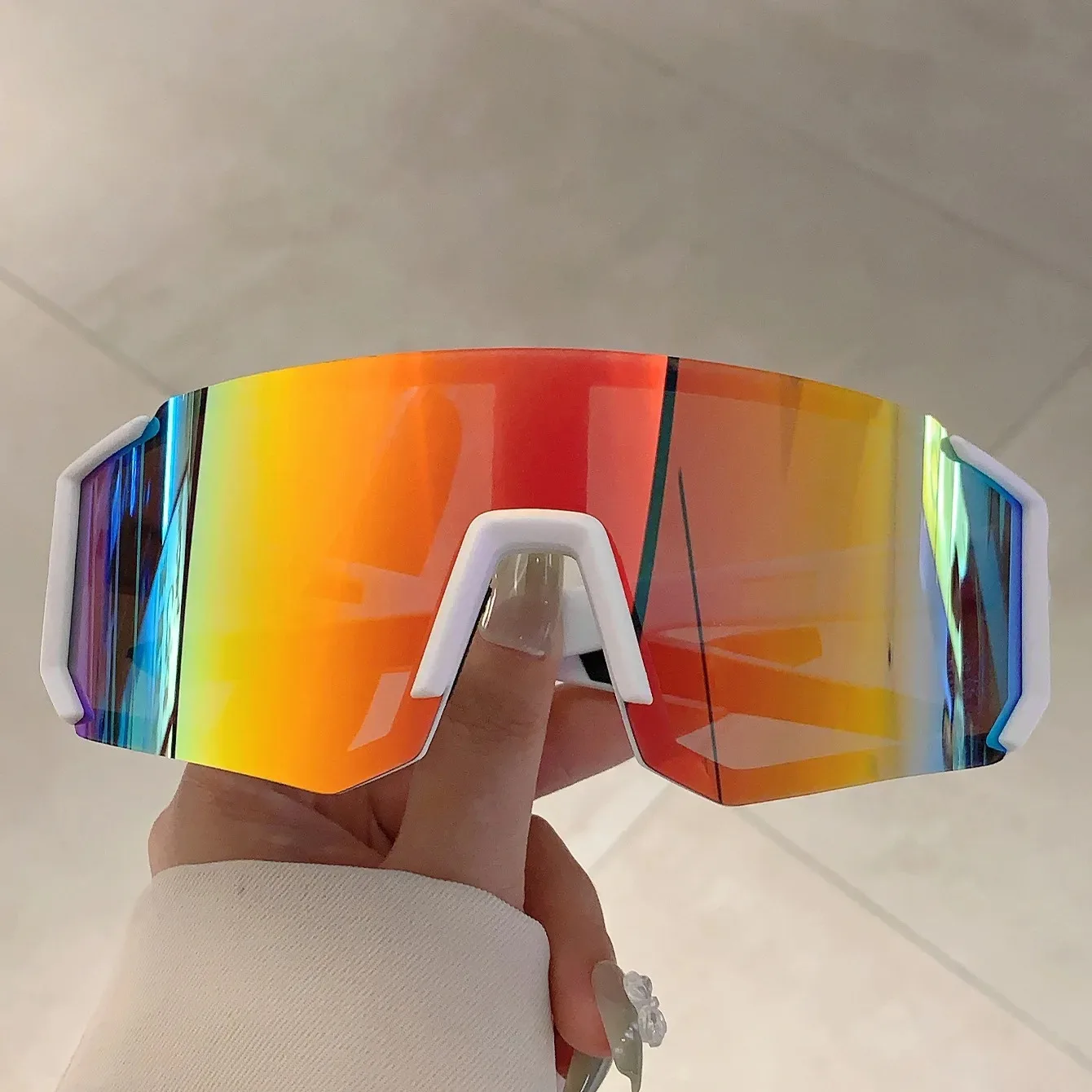 Lunettes de soleil de sport pour hommes, légères, surdimensionnées, pour le cyclisme, la conduite, la pêche, lunettes de soleil miroir tendance pour femmes