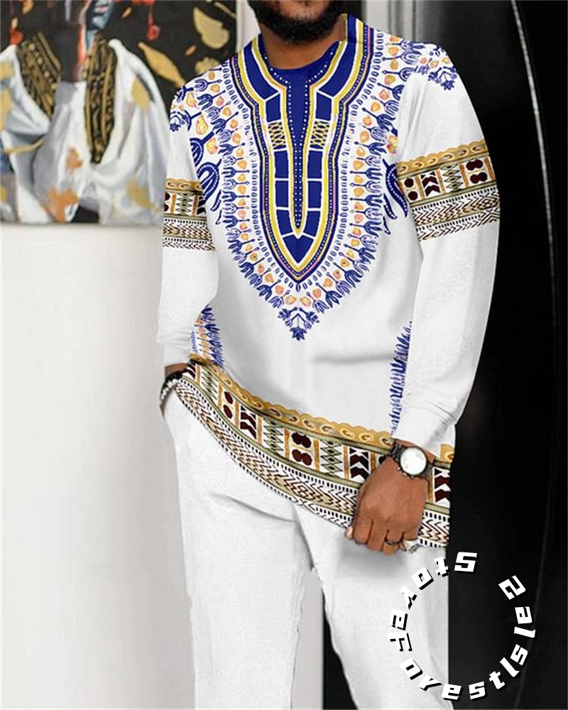 Ensemble de Vêtements Africains pour Homme, Streetwear Décontracté à Manches sulf, Tenue de Marche, 2 Pièces
