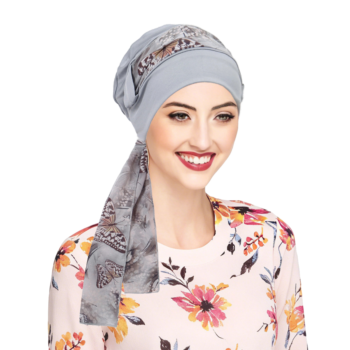 Nouveauté 2026 : Chapeaux à imprimé floral pour femmes, Hijabs musulmans élastiques, Foulards à longue traîne, Bonnets de chimiothérapie, Bandanas pour le cancer