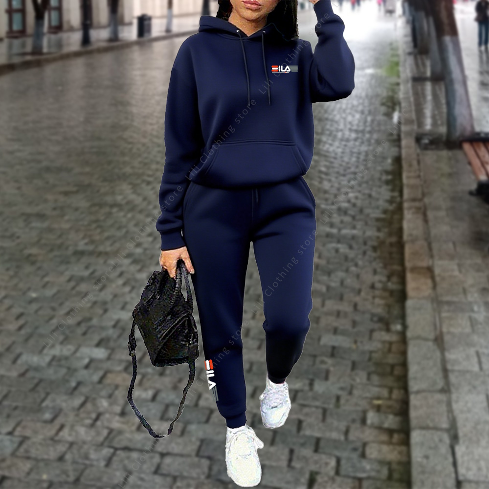 Survêtement femme sweat à capuche pantalon 2 pièces costume Sports d'hiver Jogging tenues mode rue vêtements de créateur pour femmes pantalon ensemble