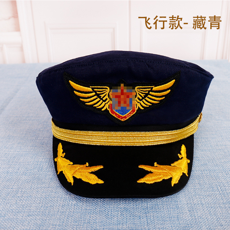 Chapeau de marin pour homme, casquette de capitaine noir et blanc, uniforme de fête costumée, cosplay, scène, casquette militaire plate marine pour adultes hommes et femmes