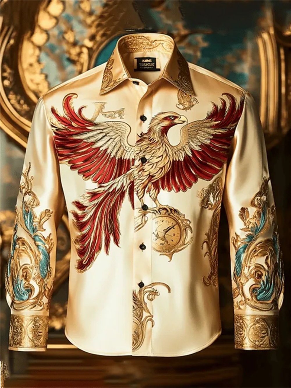 Chemise à manches longues pour homme, col à revers, design tendance, imprimé luxueux, confortable, douce, grande taille, pour les soirées sociales, livraison rapide