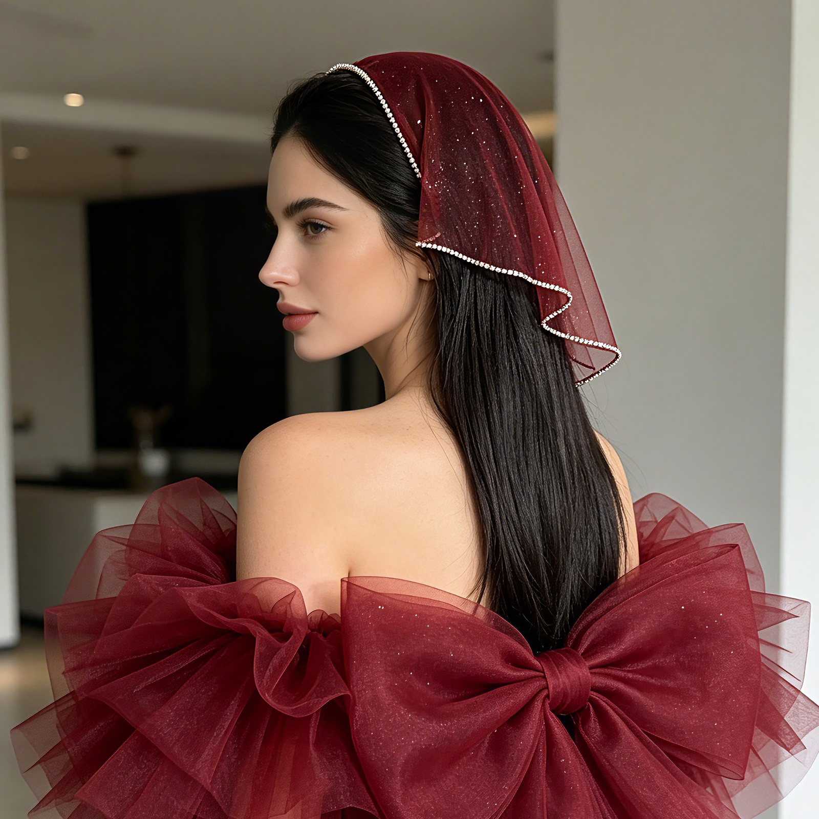 Élégant bandeau foulard pour femme, foulard carré de haute qualité, accessoire pour cheveux en strass triangulaire, nouvelle collection SA142
