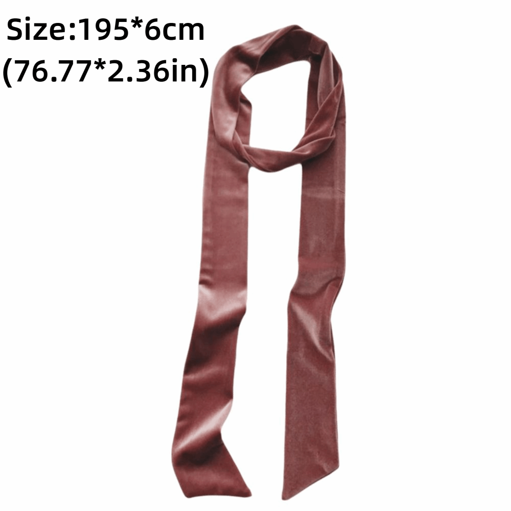 Ceinture en velours classique, ceinture-écharpe étroite de couleur unie, longue écharpe en ruban pour la décoration des tenues