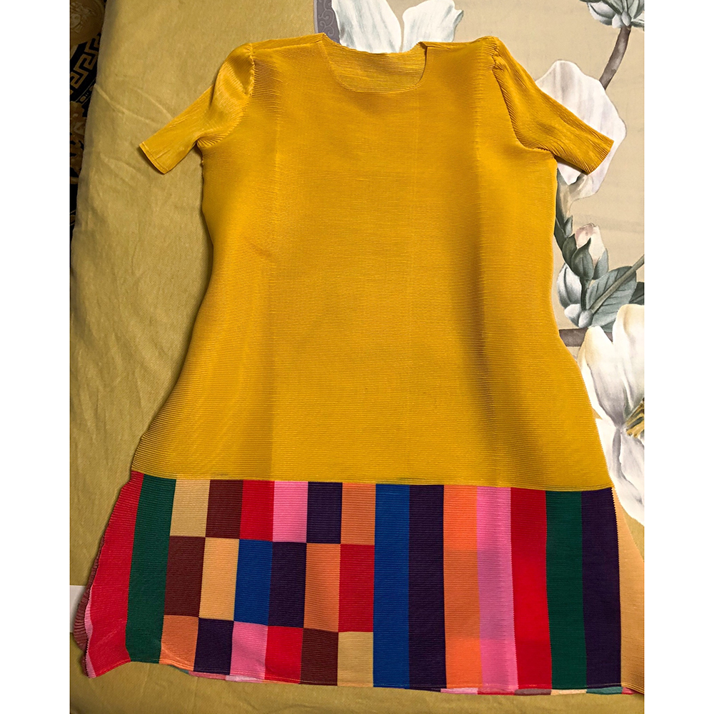 Robe d'été pour femmes, mode féminine, ample, grande taille, ligne a, couleur contrastée, épissure, robes plissées