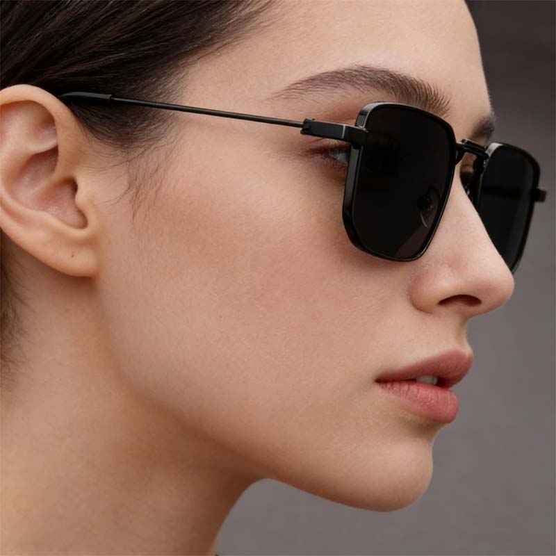 Lunettes de soleil rectangulaires tendance pour hommes et femmes, style vintage, pour la conduite, monture métallique de marque de luxe, Lentes De Sol Hombre