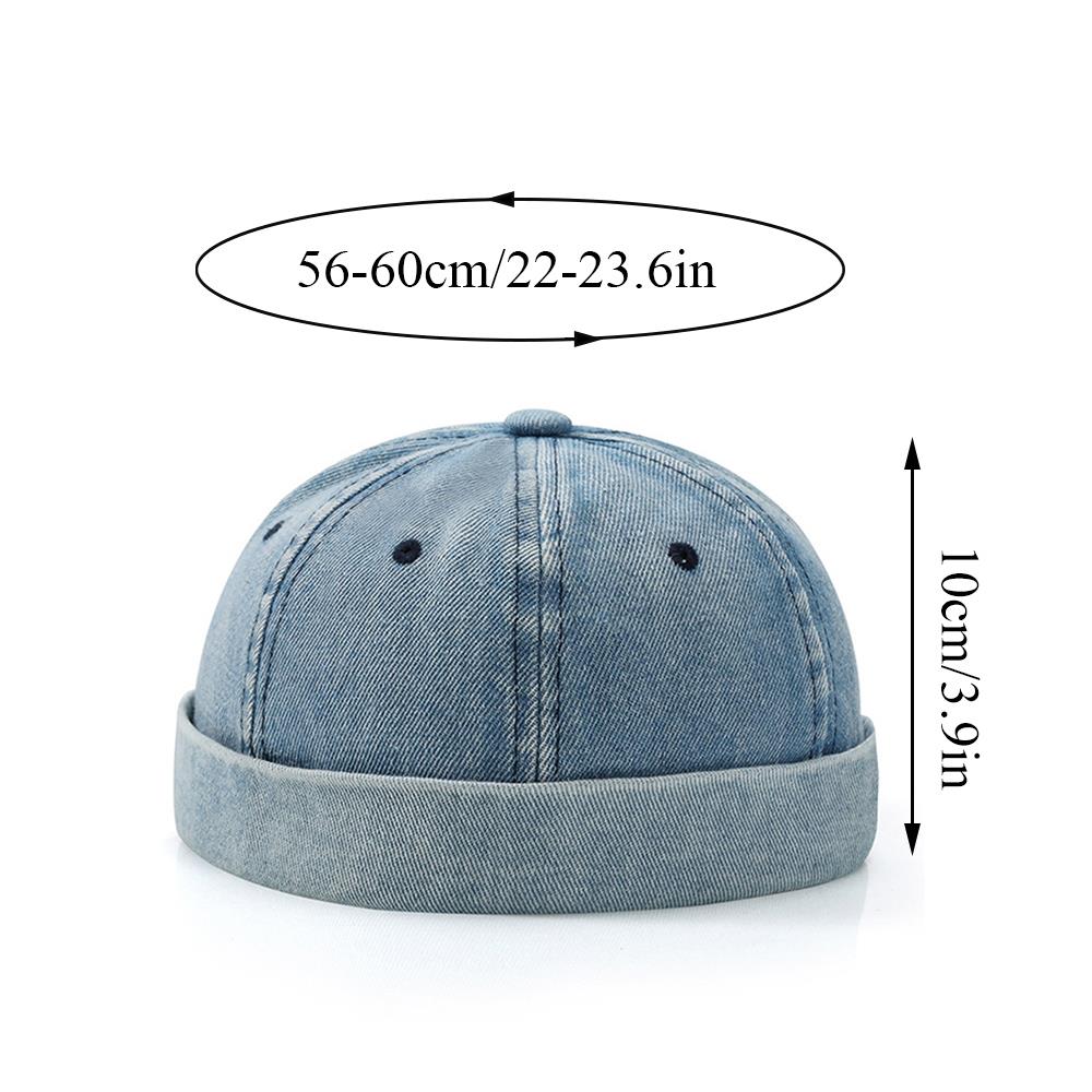 Mode dôme Melon casquette Vintage Denim sans bords chapeau Hip Hop propriétaire chapeau unisexe Streetwear bonnet chapeaux hommes femmes Docker casquette