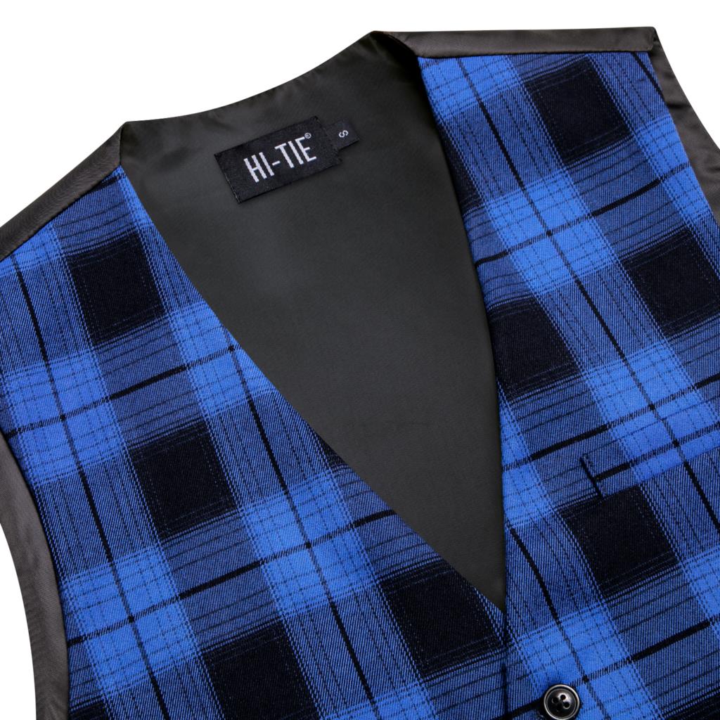 Hi-Tie Designer Viscose Hommes Costume Gilet Jacquard Rayé Gilet Sans Manches Veste De Haute Qualité Décontracté Élégant Mariage Affaires