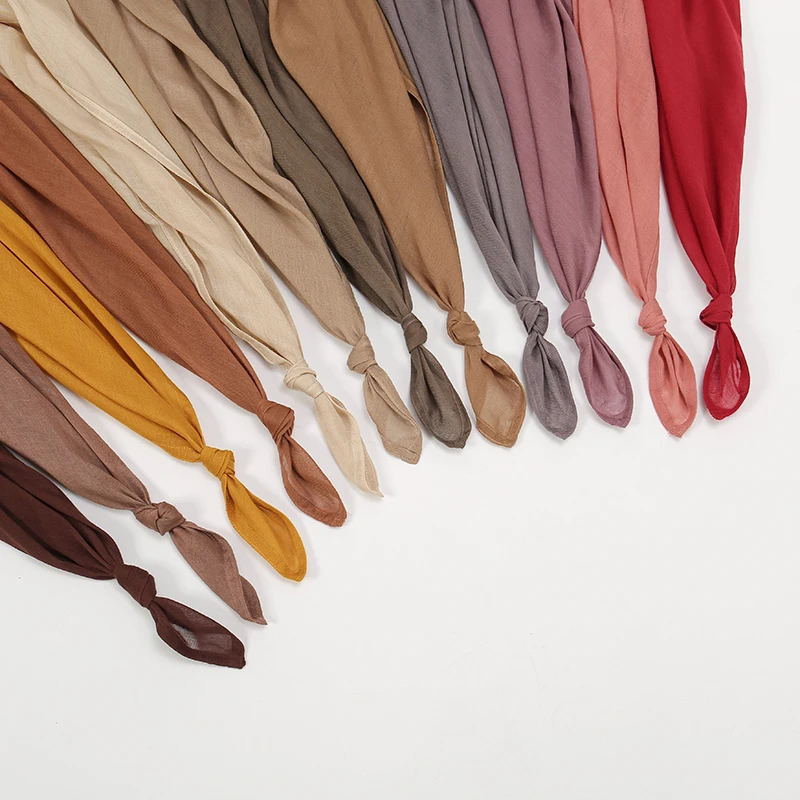 Hijabs Musulmans pour Femmes, Écharpe Fine, Châle Uni, Femme Musulmane, Viscose Douce, Rayonne, Écharpe de Sauna, Turban Islamique, Bande de Sauna, 200x85cm