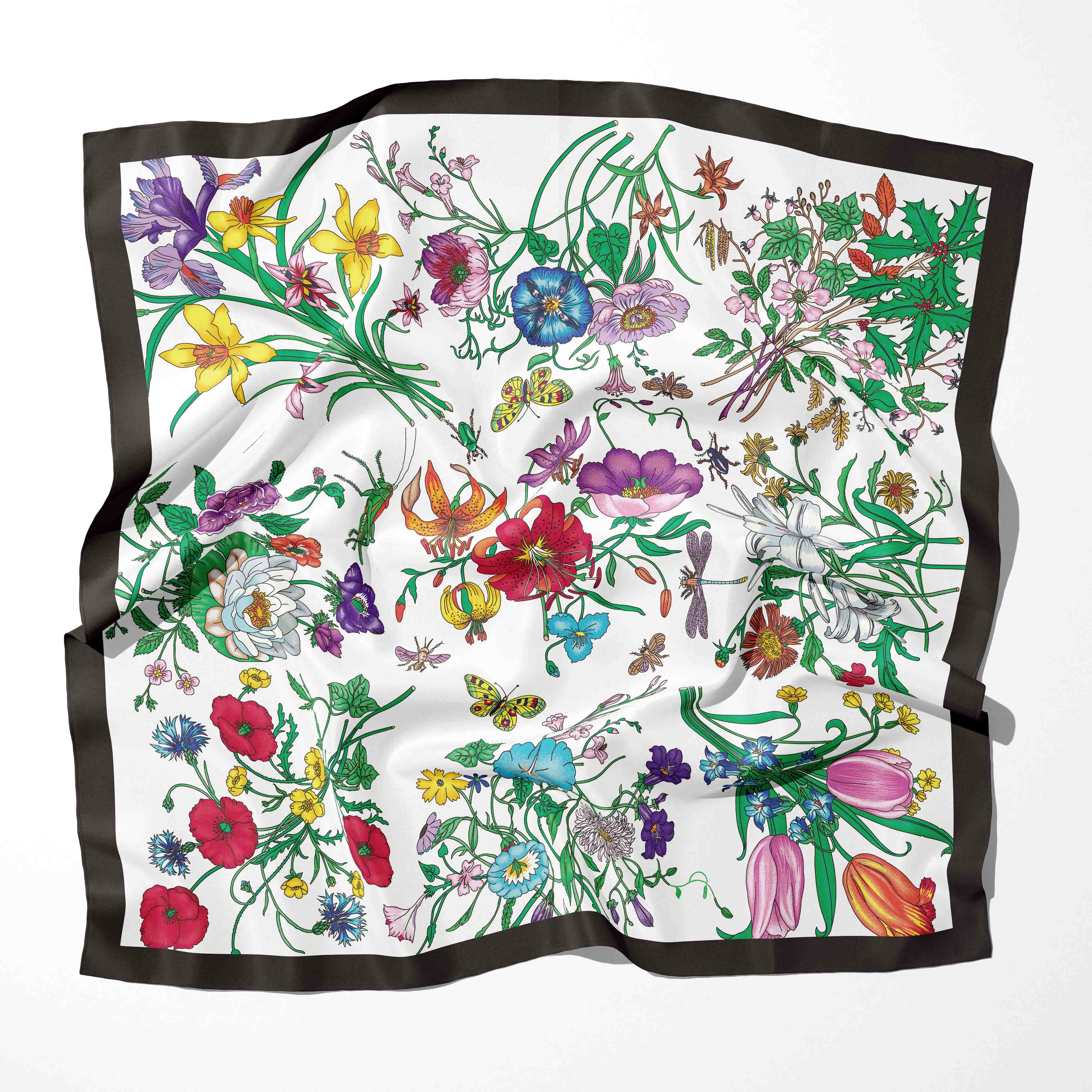 70 cm * 70 cm Designer 2025 mousseline de soie nouvel été foulard en soie pour femmes coton dames Bandana mode châles et enveloppes foulards foulard