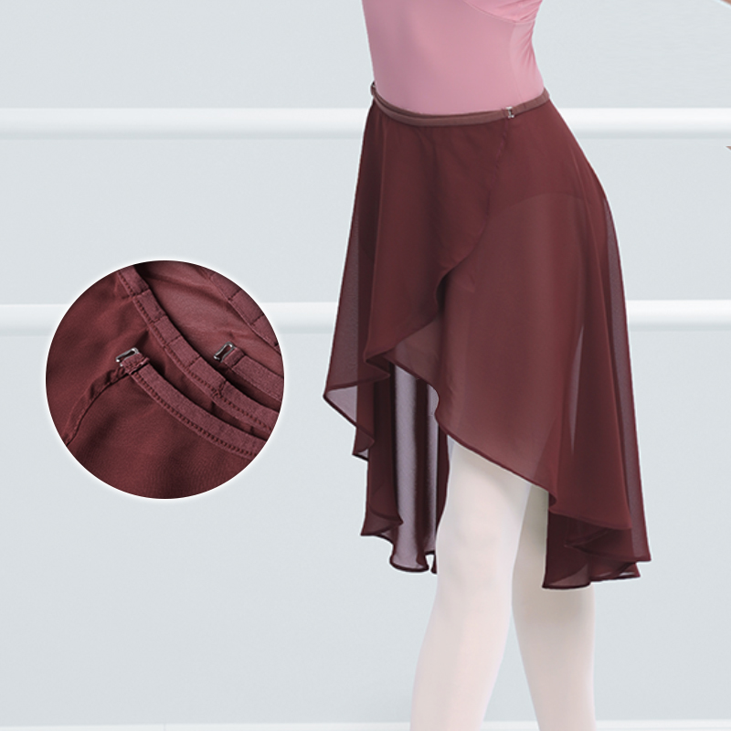 Jupes de ballet pour femmes, jupe en tulle de chiffon, jupe noire en polyester, jupes irrégulières, jupe de danse à boucle réglable, costume de danse pour adolescentes